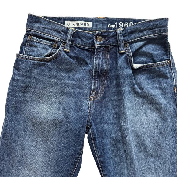 GAP 1969 Standard Jeans Men's Sz 28 28x29 Blue Straight Leg Preppy Retro Classic - Picture 2 of 14